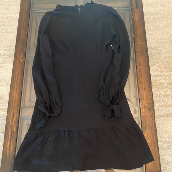 Ann Taylor Petite 00P Black Flowy Dress with Geometric Embroidery - Picture 10 of 14